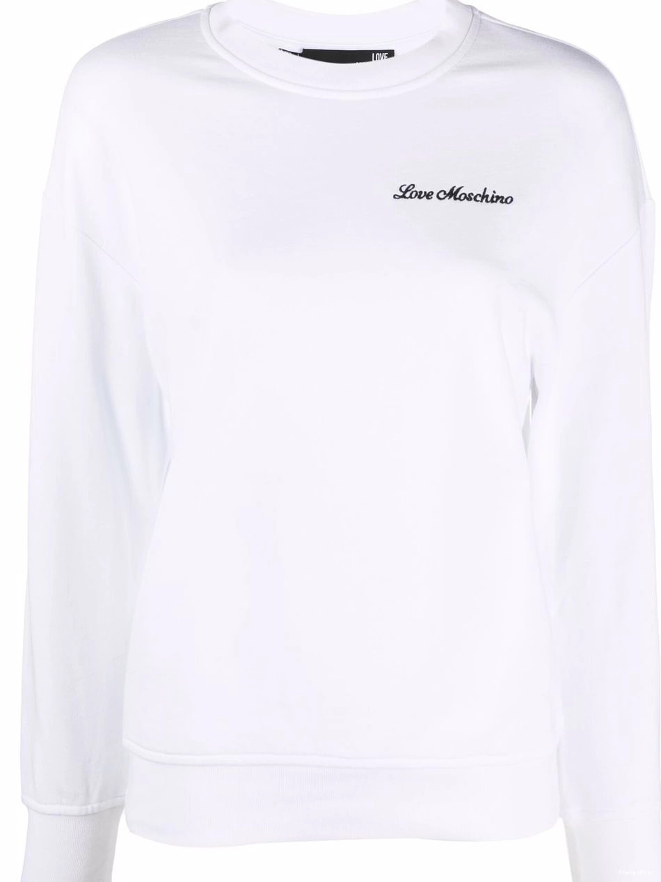 Women Love heart-detail neck Moschino sweatshirt crew 0405